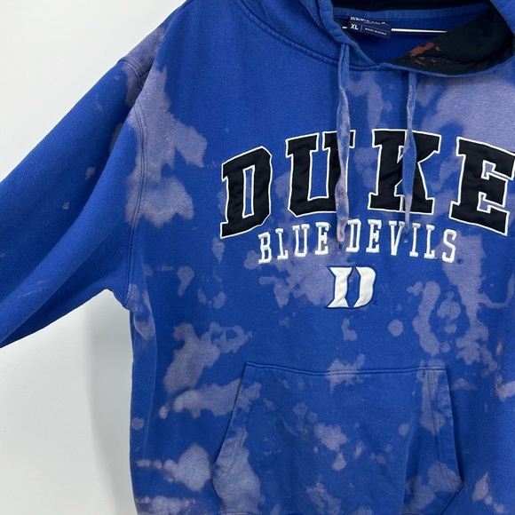 Duke Blue Devils Custom Bleach Splatter Hoodie Size XL - Picture 4 of 8